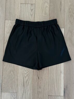 Z supply faux leather black shorts small